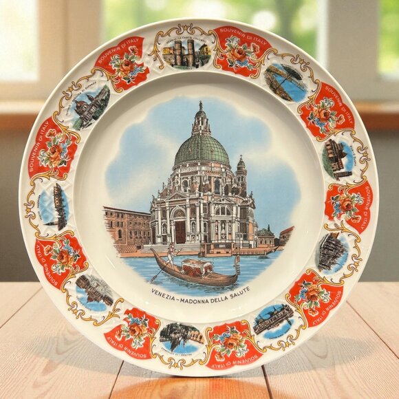 Vintage Italy Souvenir Plate – Venezia Madonna della Salute Collector Plate - Picture 2 of 6